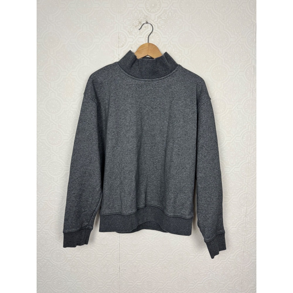 Banana Republic Turtleneck Small Gray Mock Neck French Terry Sweatshirt Pullover